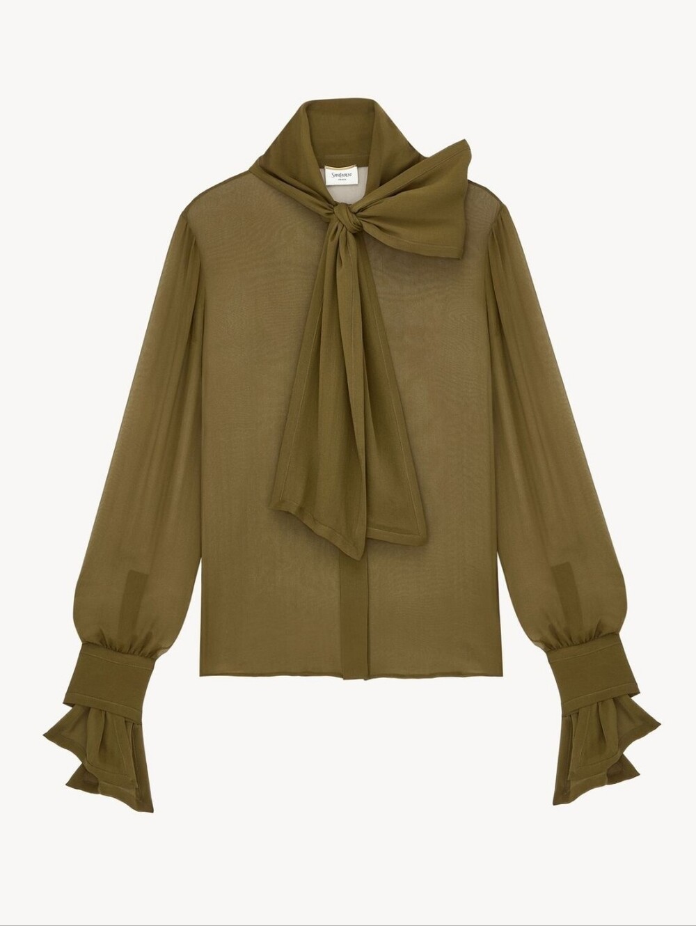 Saint Laurent Lavallière Blouse in Silk Crepe Muslin